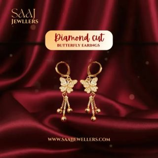 Diamond Cut Butterfly Earrings